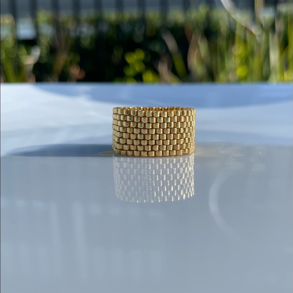 Beaded peyote ring. Handmade. Miyuki beads